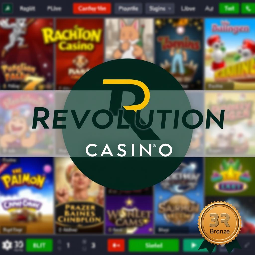 RevolutionCasino Logo und Spielauswahl
