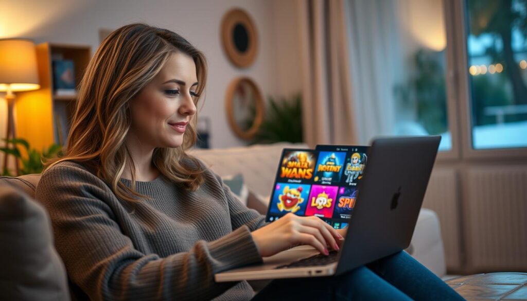 Spielerin testet verschiedene Spielautomaten und teilt ehrliche Casino Erfahrungen zur Spielauswahl Spielerin testet verschiedene Spielautomaten und teilt ehrliche Casino Erfahrungen zur Spielauswahl