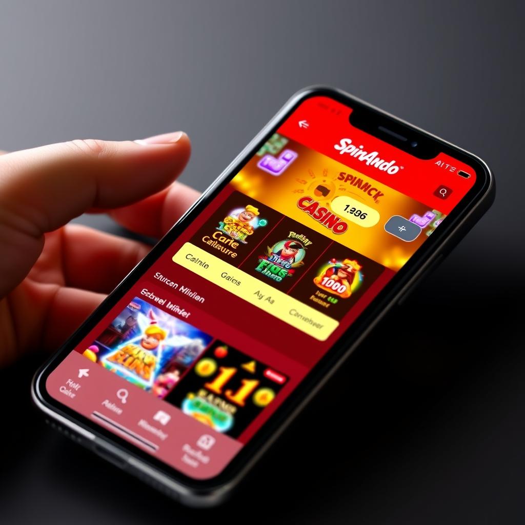 Spinando Casino App auf einem Smartphone