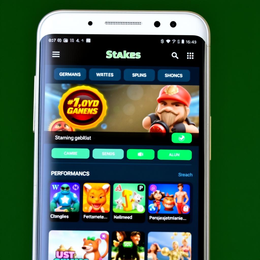 Stakes Casino App auf einem Smartphone