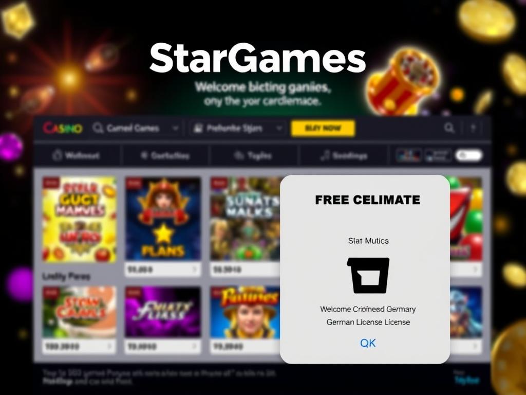 StarGames Casino Logo und Spielauswahl für vertrauenswürdige Casinos mit deutscher Lizenz StarGames Casino Logo und Spielauswahl für vertrauenswürdige Casinos mit deutscher Lizenz