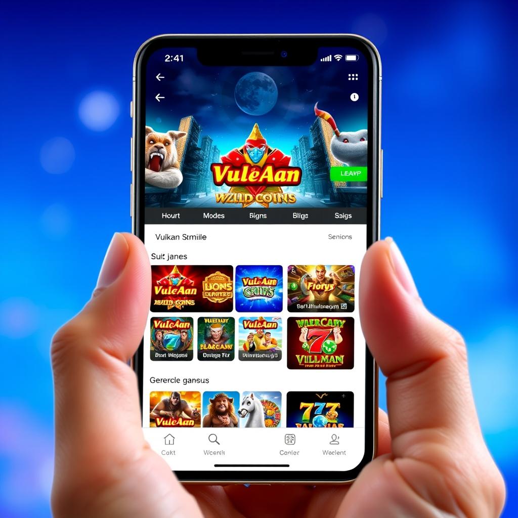 Vulkan Spiele Casino App auf einem Smartphone